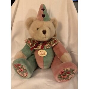 NWT Vintage 1991 DAKIN Bear PIERRE Jointed Limbs Stuffed Animal Plush Clown Hat